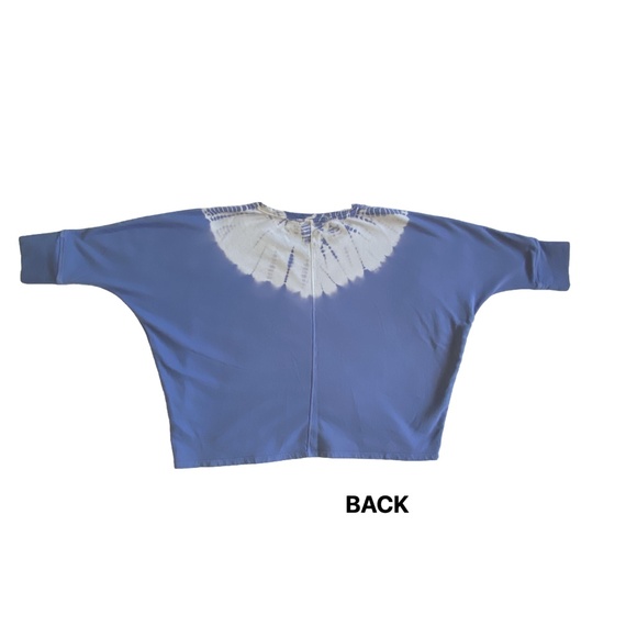 PURE JILL by J. JILL Organic Cotton Purple Tie Dye 3/4 Sleeves Crop Sweatshirt L - Picture 8 of 16